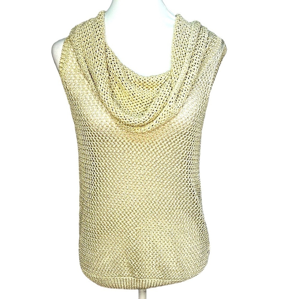 Cache Cowl Neck Gold Blouse